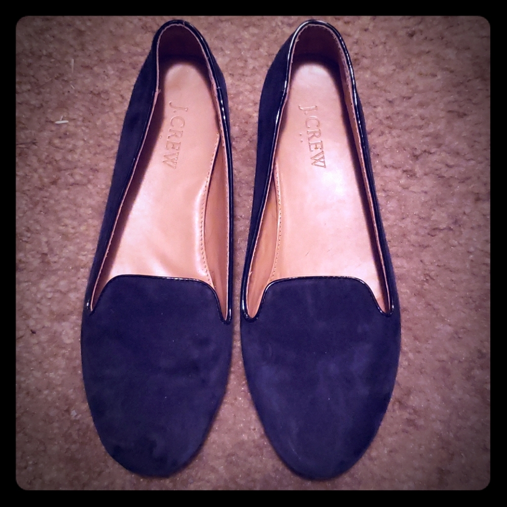 J Crew Flats/Loafers Navy Blue Size 8